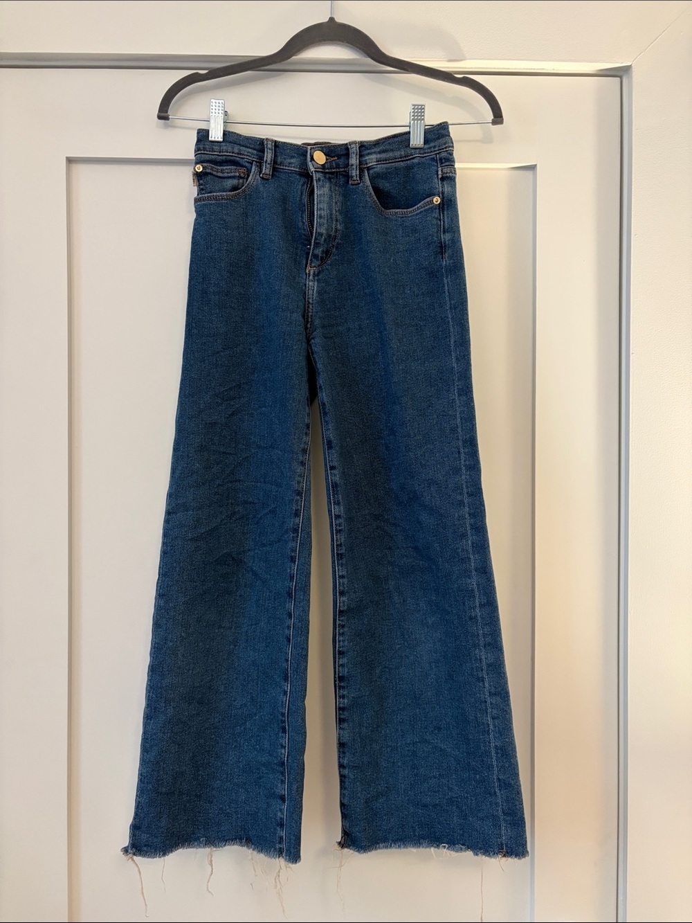 DL 1961 Girls Size 12 High-Rise Wide Leg Jeans - Dark Blue